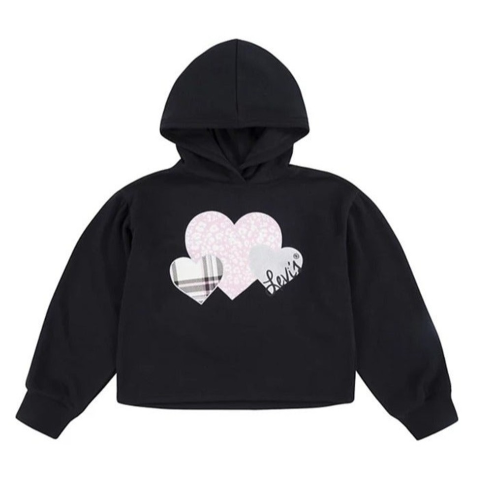 NWT Levi's girls Heart Boxy Crop pullover Hoodie size medium (k19)